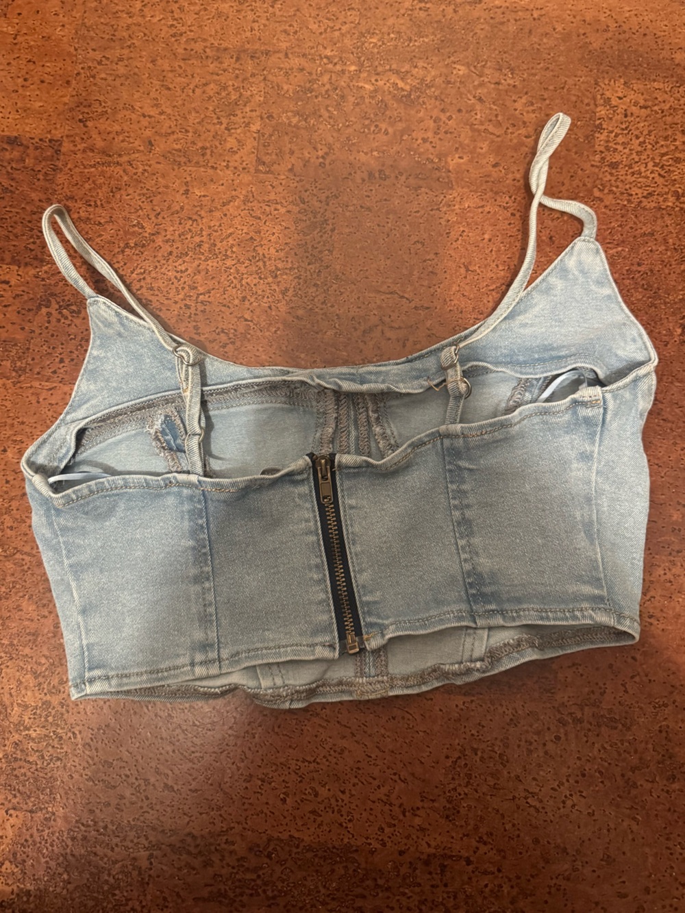 West of Melrose - Light Blue Denim Bustier Crop Top - Picture 2 of 3